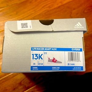 ADIDAS KIDS SHIES LITE RACER ADAPT 4.0K in 13k (BRAND NEW / NEVER WORN)